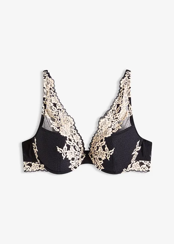 Soutien-gorge à coques en dentelle bicolore, bonprix