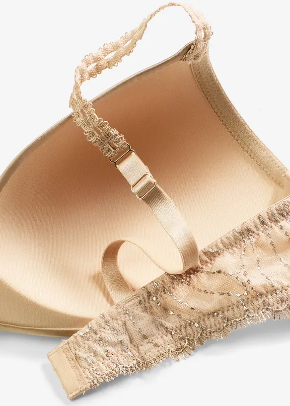 Soutien-gorge à coques sans armatures, broderies, bonprix