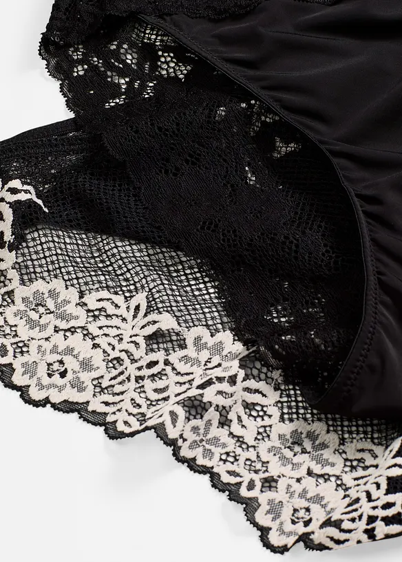 Lot de 2 slips à dentelle bicolore, bonprix