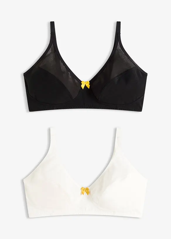Lot de 2 soutiens-gorge coton sans armatures, bonprix