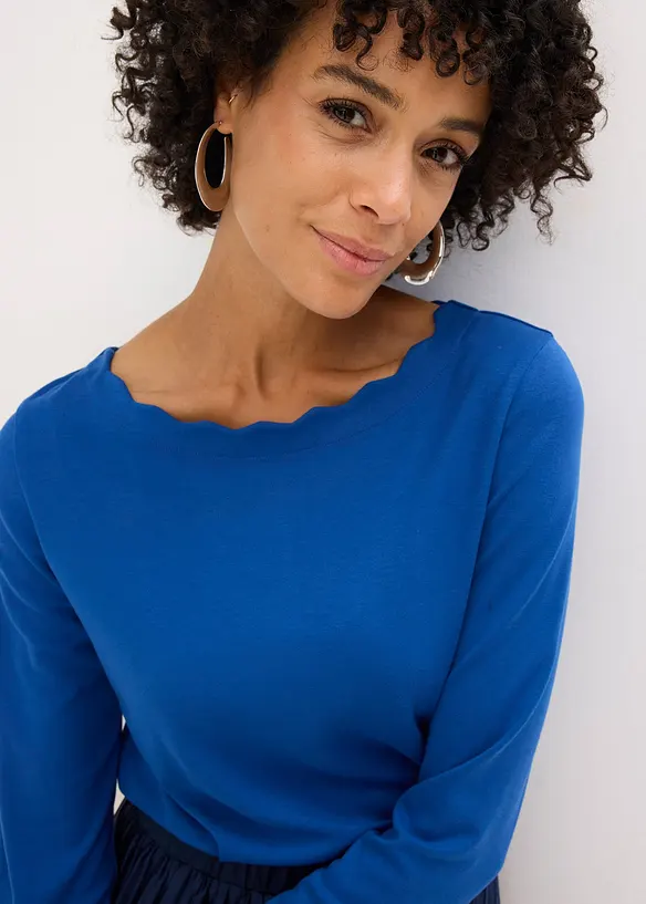 Wellenkanten Shirt aus Punto di Roma, bonprix