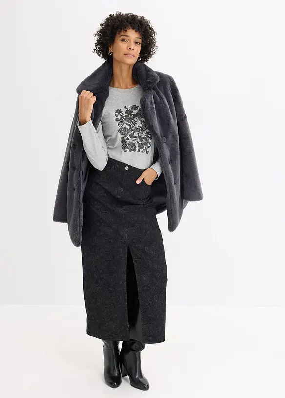 Langarmshirt aus Bio-Baumwolle mit dekorativem Print, bonprix