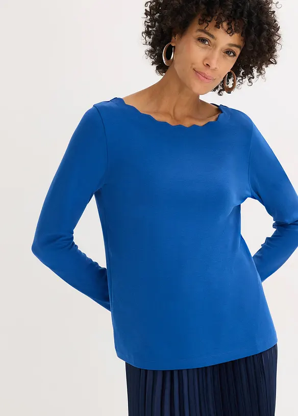 Wellenkanten Shirt aus Punto di Roma, bonprix