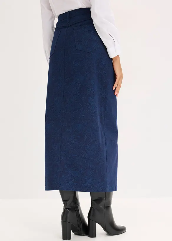 Jupe midi en coton extensible, bonprix