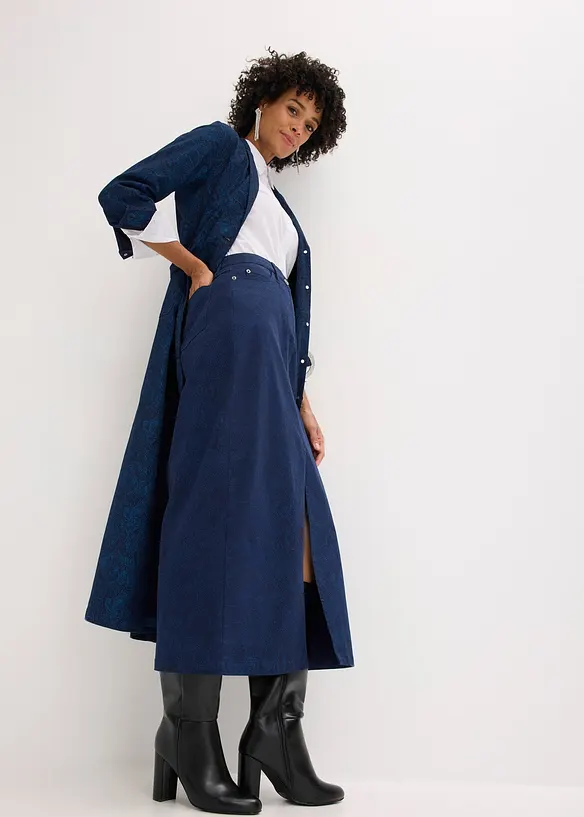 Jupe midi en coton extensible, bonprix