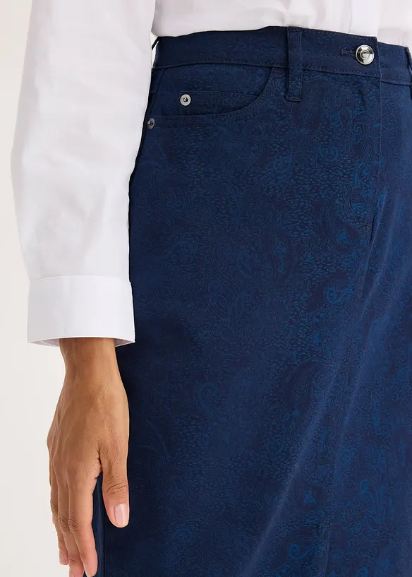 Jupe midi en coton extensible, bonprix