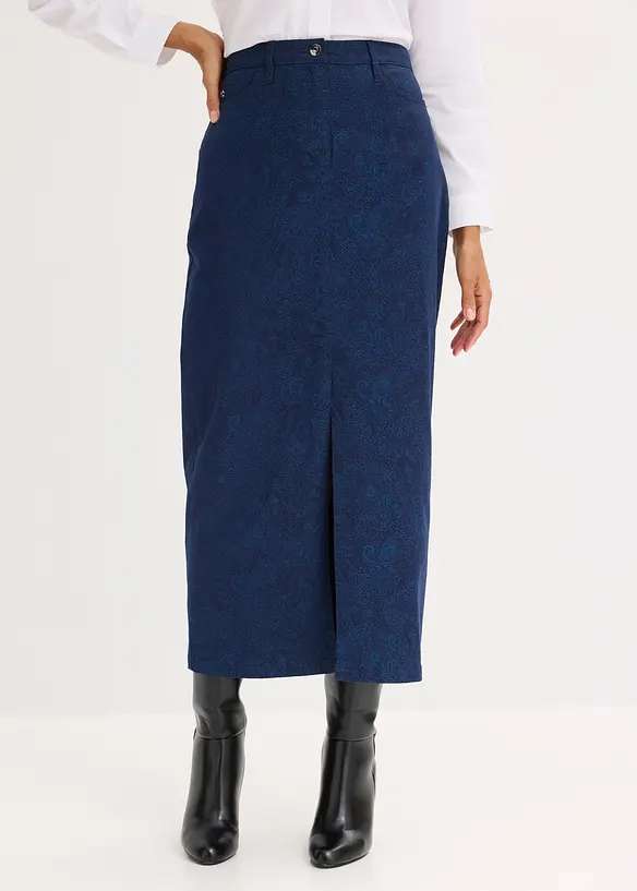 Jupe midi en coton extensible, bonprix