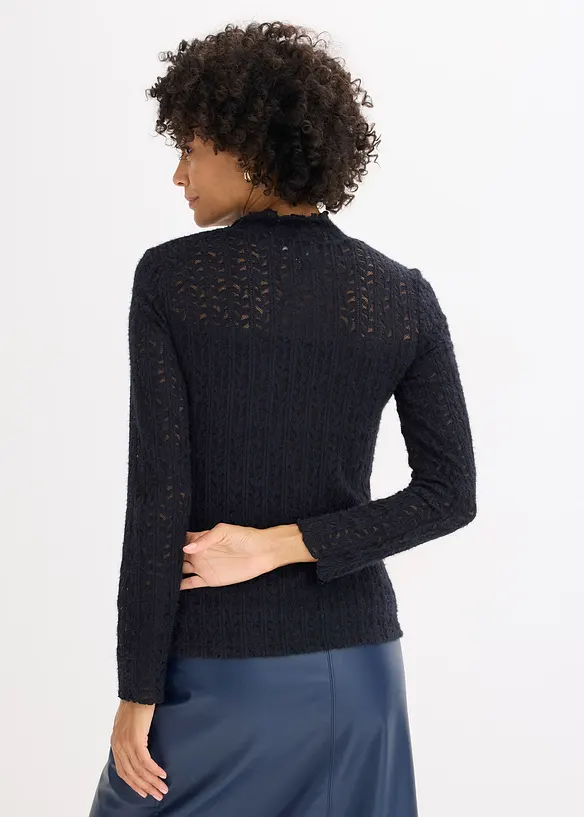 Rollkragenshirt aus Spitze, bonprix