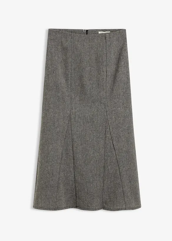 Jupe longue à godets, aspect tweed, bonprix