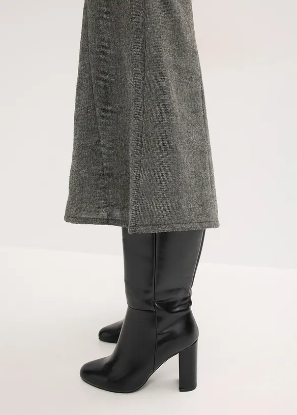 Jupe longue à godets, aspect tweed, bonprix