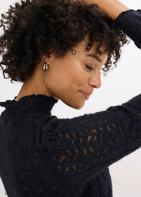 Rollkragenshirt aus Spitze, bonprix