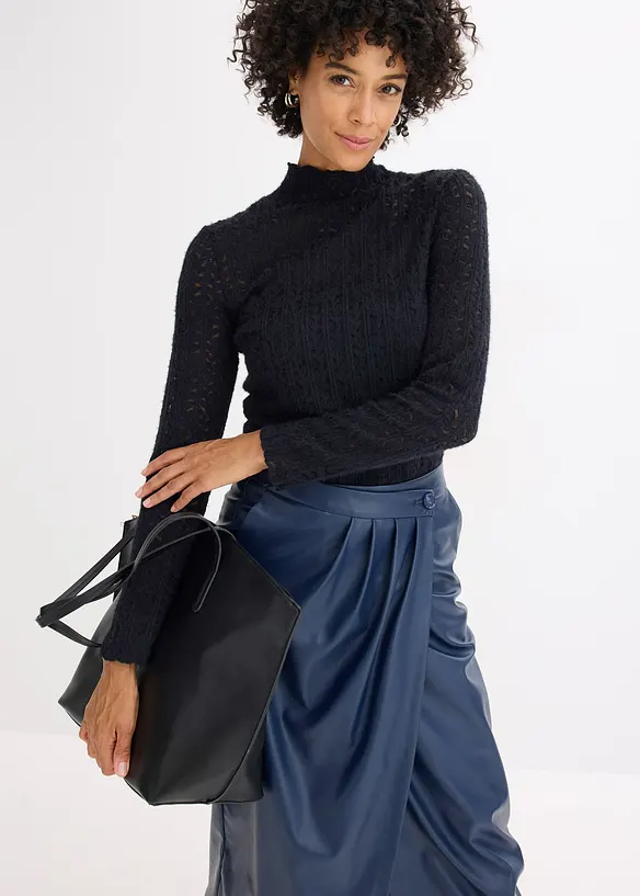 Rollkragenshirt aus Spitze, bonprix