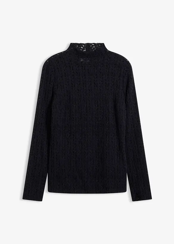Rollkragenshirt aus Spitze, bonprix