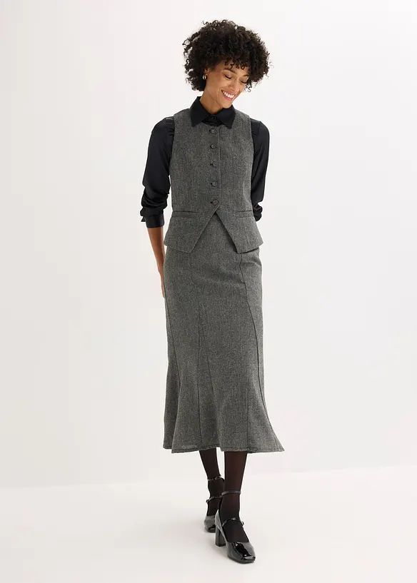 Gilet sans manches à motif Prince de Galles, bonprix