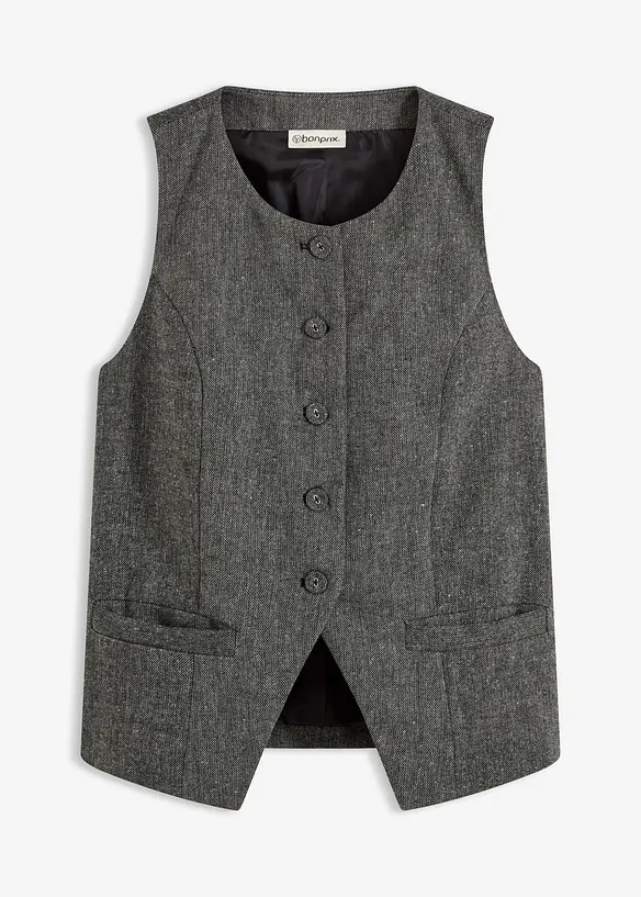 Gilet sans manches à motif Prince de Galles, bonprix