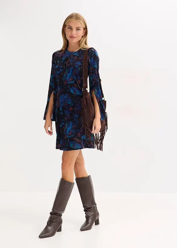 Minikleid aus fließendem Samt, bonprix