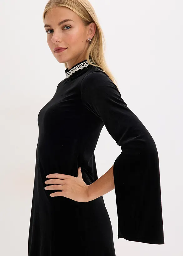 Minikleid aus fließendem Samt, bonprix