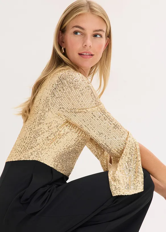 Combinaison en jersey avec haut à sequins, bonprix