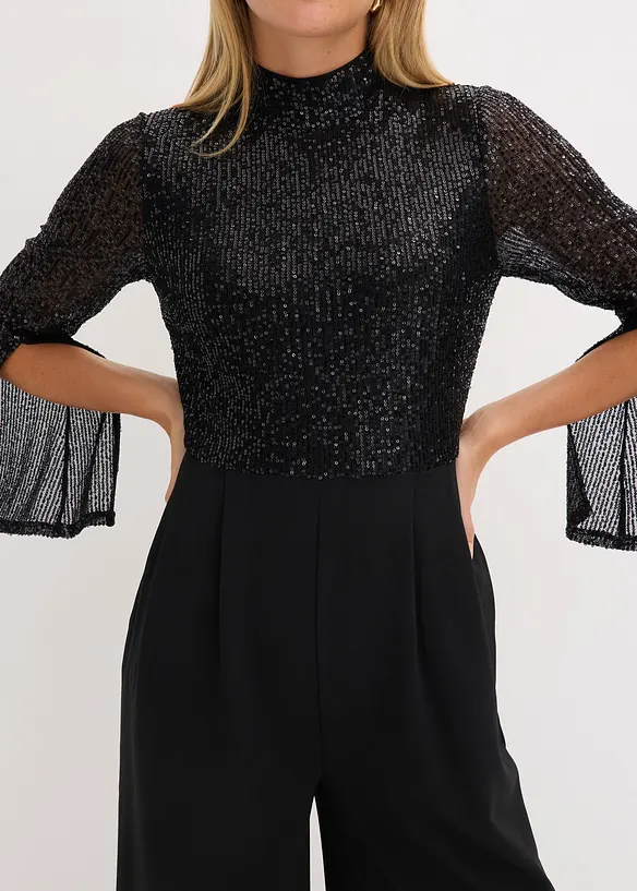 Jersey-Overall mit Pailletten, bonprix