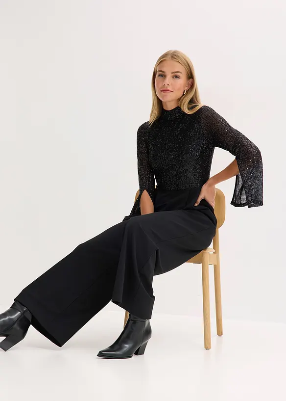 Jersey-Overall mit Pailletten, bonprix