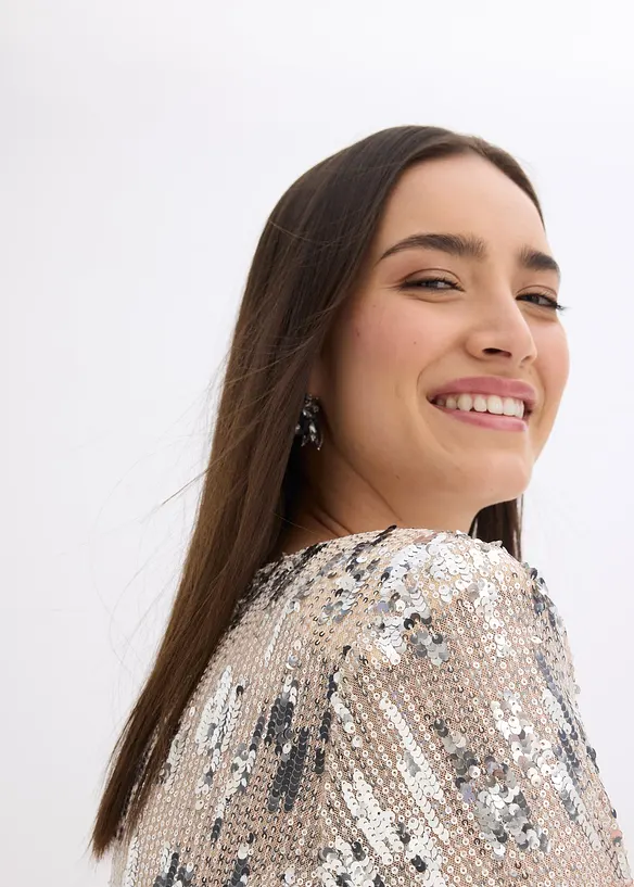 Pailletten-Langarmshirt, bonprix