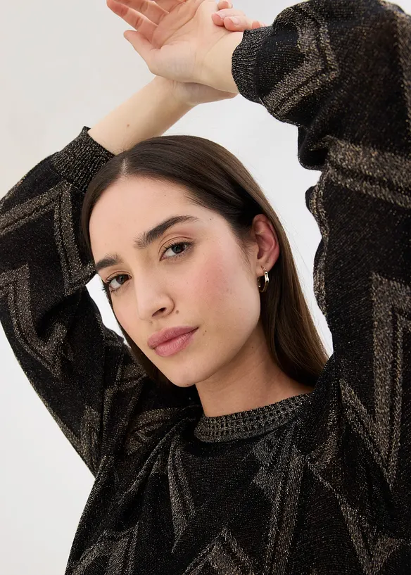 Pull en fine maille brillante, bonprix