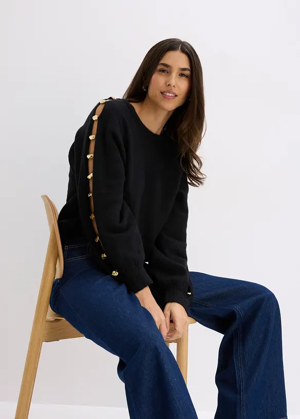 Pull avec perles métalliques, bonprix