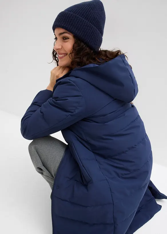 Doudoune longue et d&eacute;perlante en duvet, bonprix