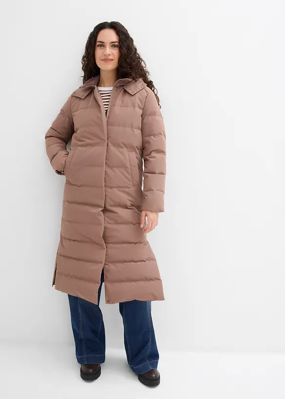 Doudoune longue et déperlante en duvet, bonprix