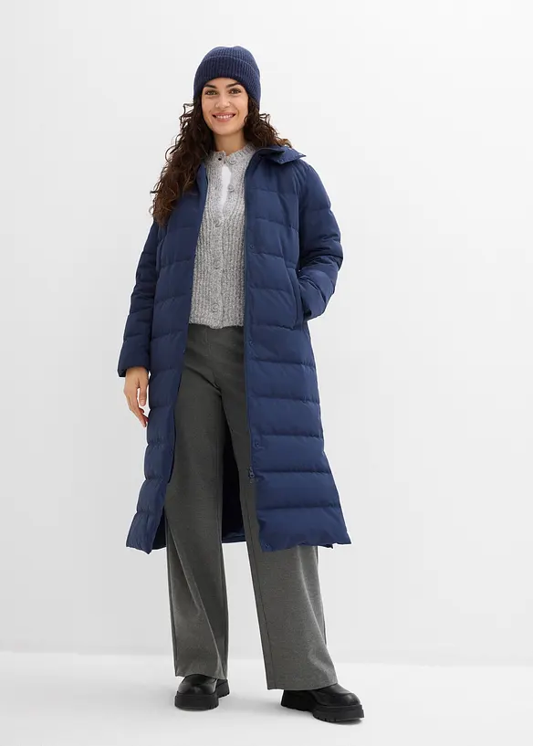 Doudoune longue et d&eacute;perlante en duvet, bonprix