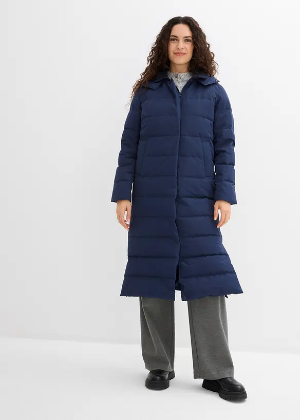 Doudoune longue et d&eacute;perlante en duvet, bonprix