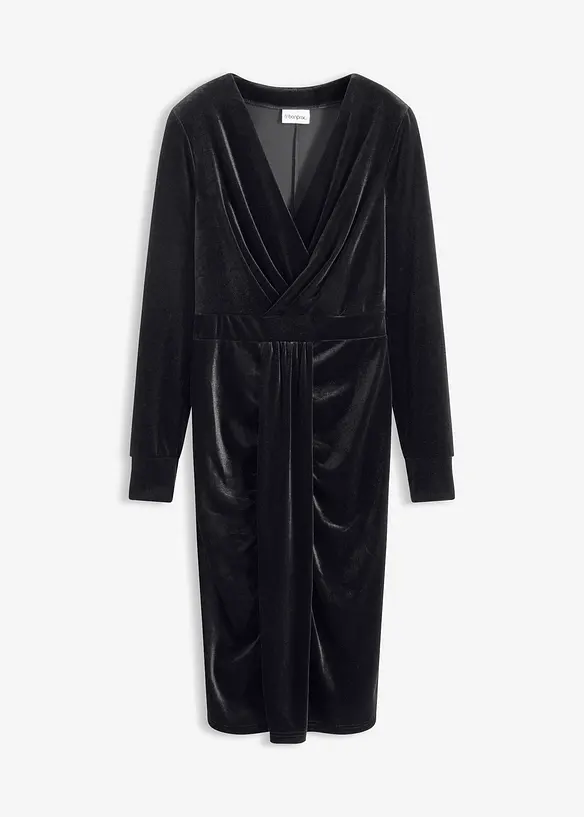Midikleid aus fließendem Samt, bonprix