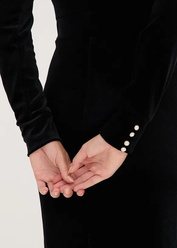 Midikleid aus fließendem Samt, bonprix