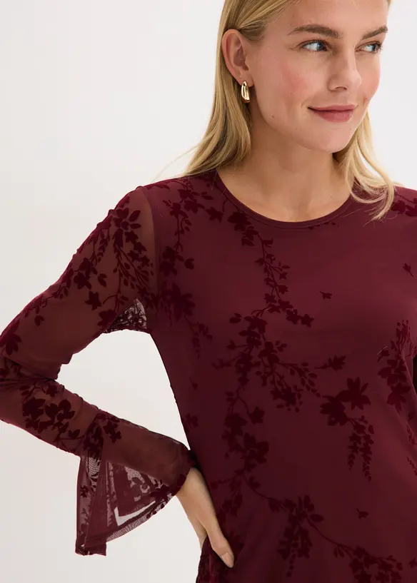 Robe courte avec manches en mesh, bonprix