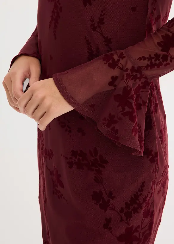 Robe courte avec manches en mesh, bonprix