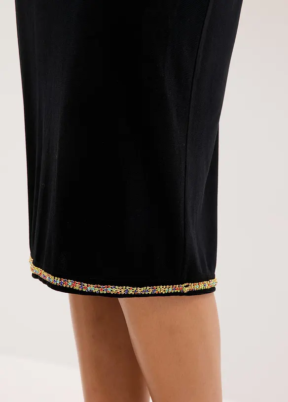 Jupe midi avec strass, bonprix