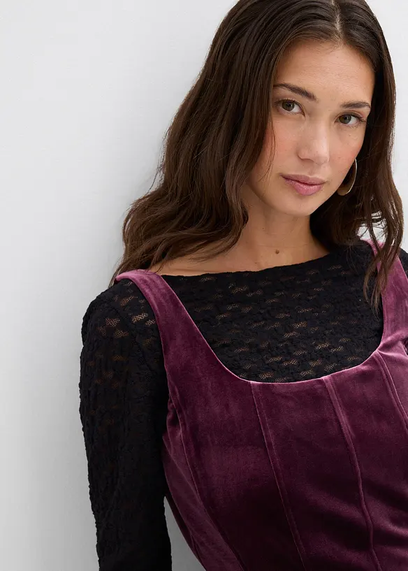 Corsagenkleid aus softem Samt, bonprix