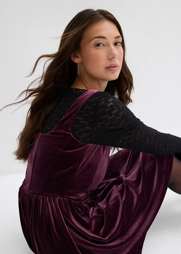 Corsagenkleid aus softem Samt, bonprix