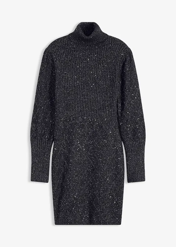 Strickkleid mit Pailletten, bonprix