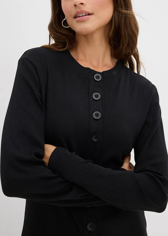 Ripp-Langarmshirt aus reiner Baumwolle, bonprix