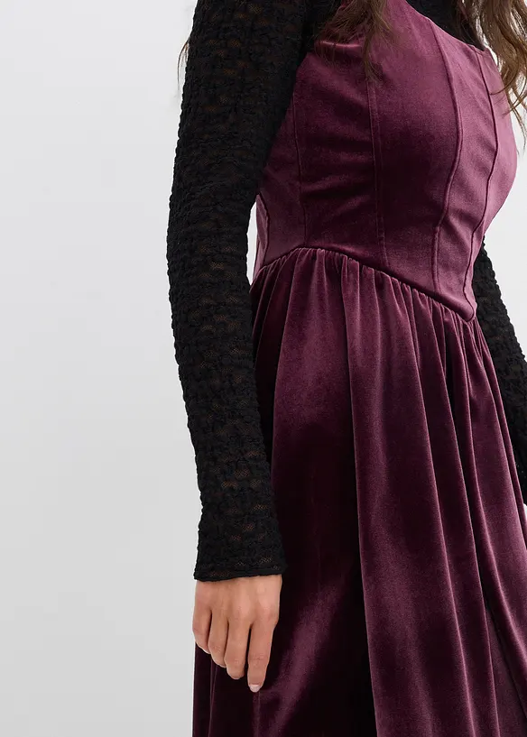 Corsagenkleid aus softem Samt, bonprix
