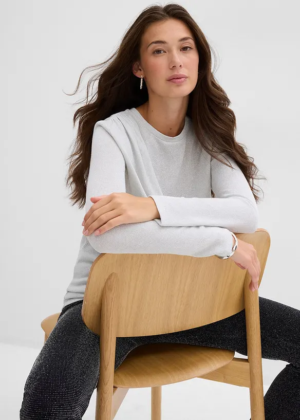 Langarmshirt mit Raffungen, bonprix