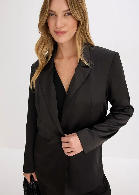 Oversize-Blazer aus Satin, bonprix
