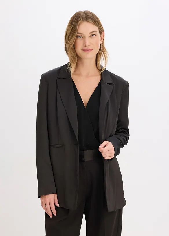 Oversize-Blazer aus Satin, bonprix