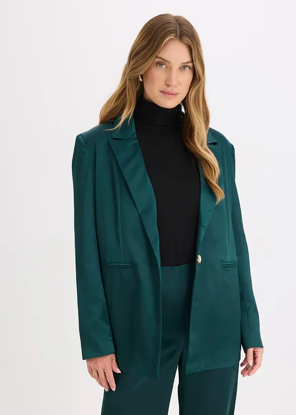 Oversize-Blazer aus Satin, bonprix