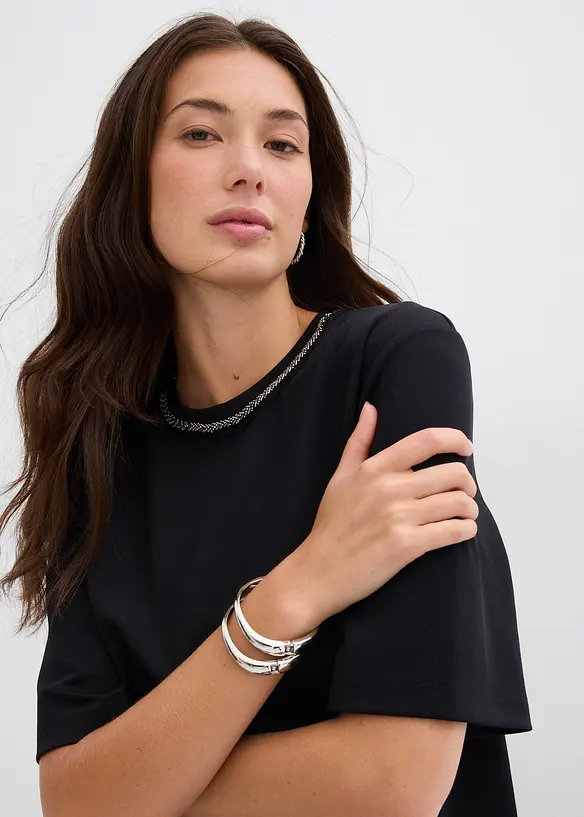 Oversize-Shirt mit Perlenbesatz, bonprix