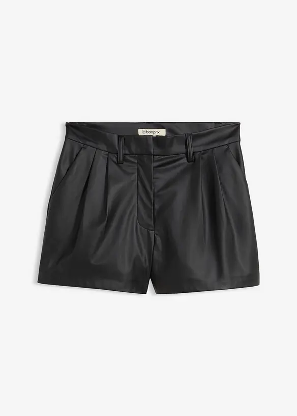 Kurze Lederimitat-Shorts, bonprix
