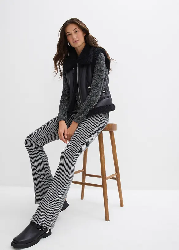 Ausgestellte Leggings mit Glitzergarn, bonprix