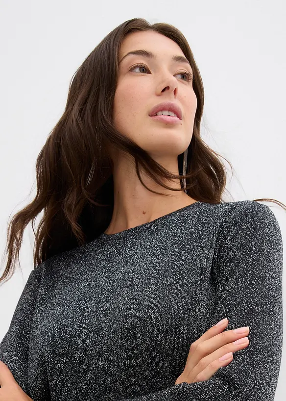 Langarmshirt mit Glitzergarn, bonprix