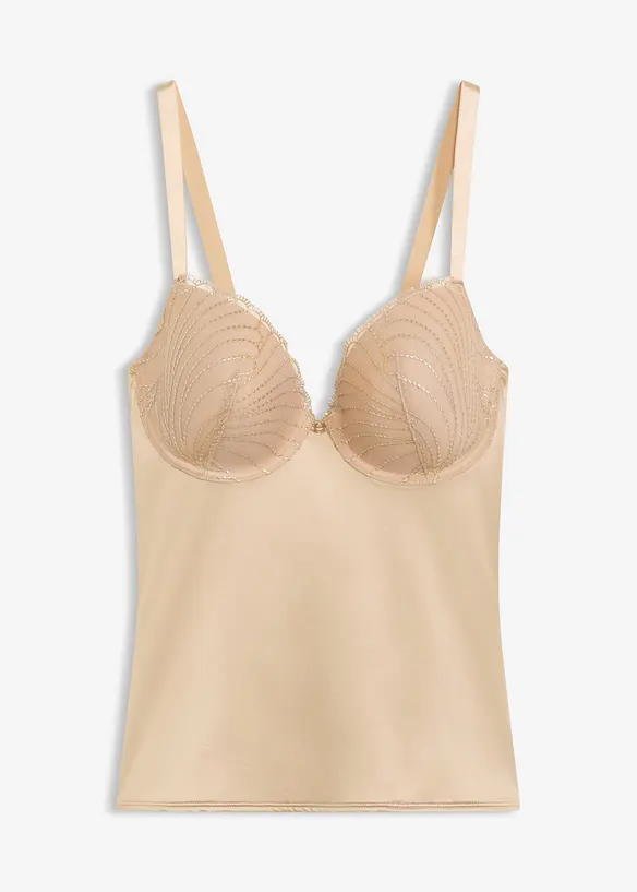 Top sculptant à coques, effet brillant, maintien modéré, bonprix